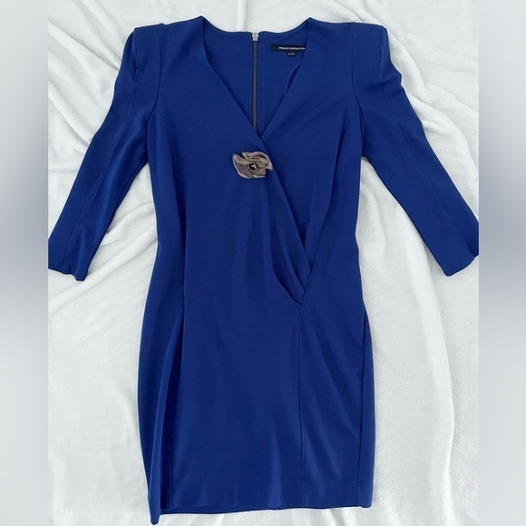 French Connection Dresses & Skirts - French Connection Royal Blue Long Sleeve Wrap Style Dress Size 8